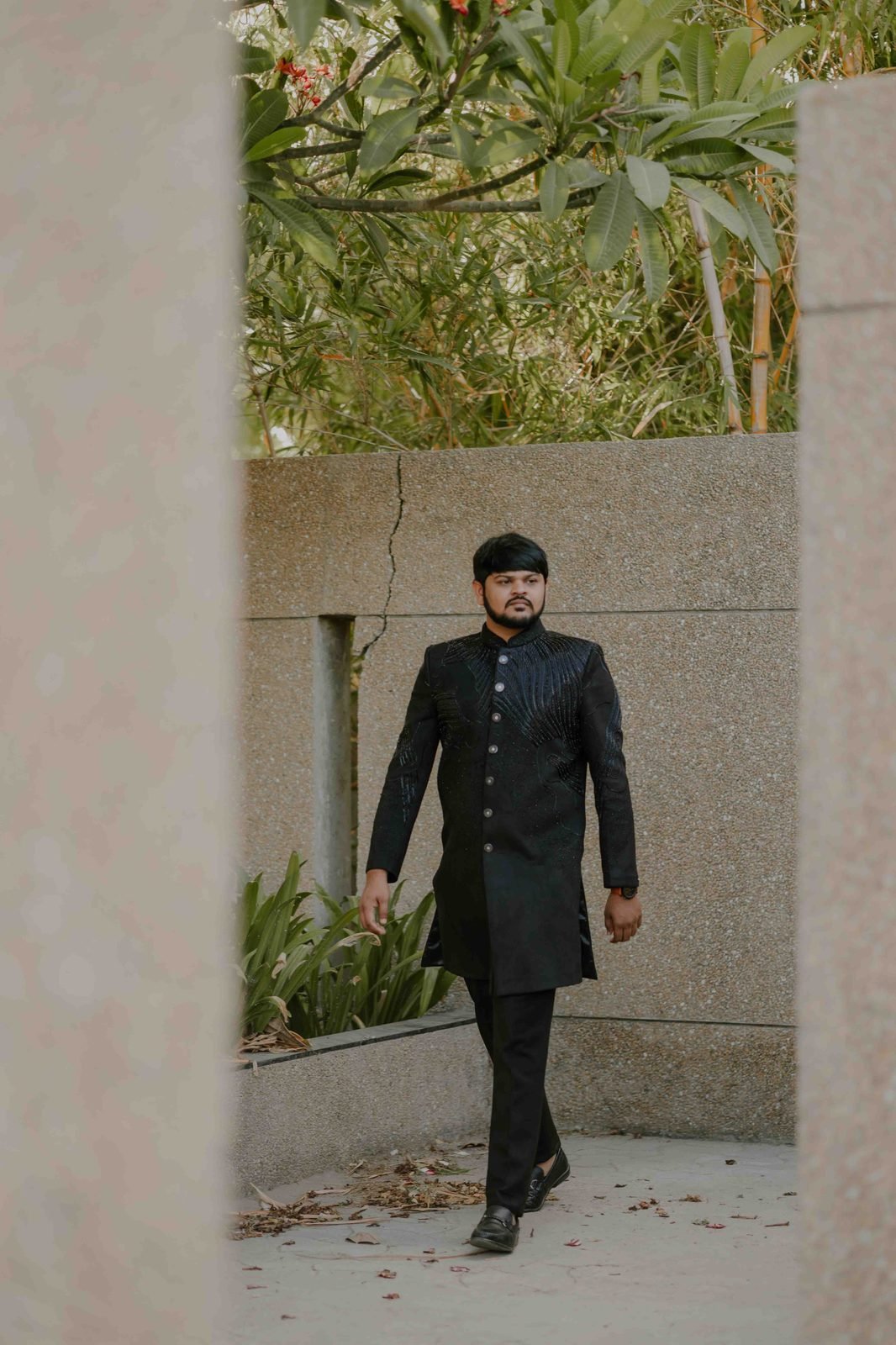 Groom walking on location
