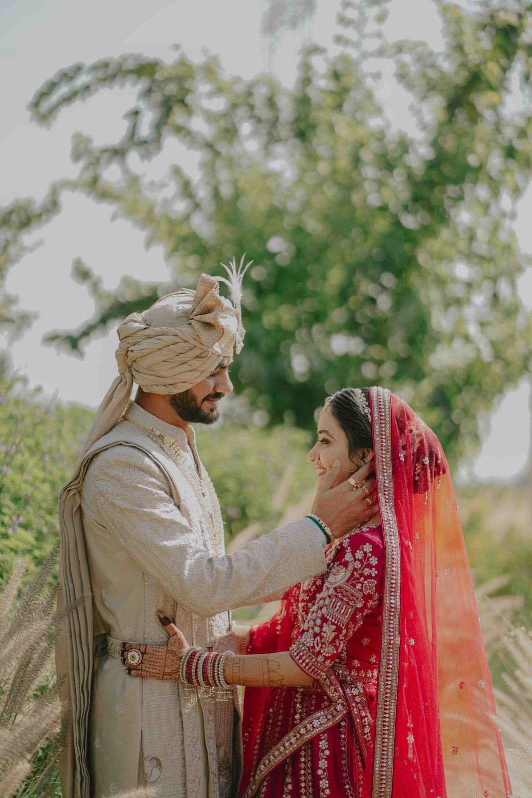 Groom in turban with bride